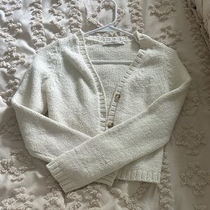 Abercrombie & Fitch Cream Cardigan Sweater